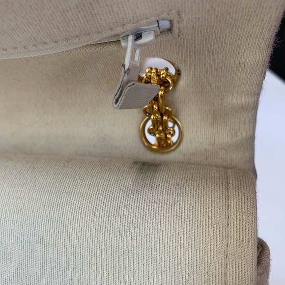 Chanel Beige Cotton Double Flap Quilted Handbag - Picture 7 of 10